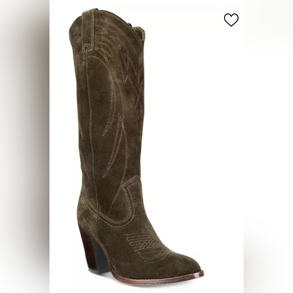 Frye Olive Suede Ilana Western Boots